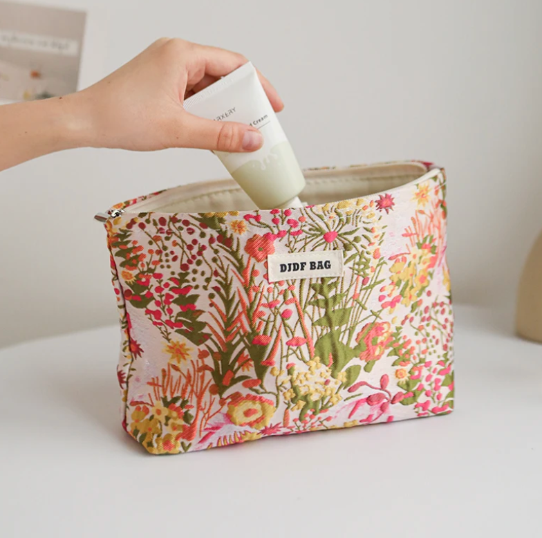 DJDF Embroidered Makeup Bag