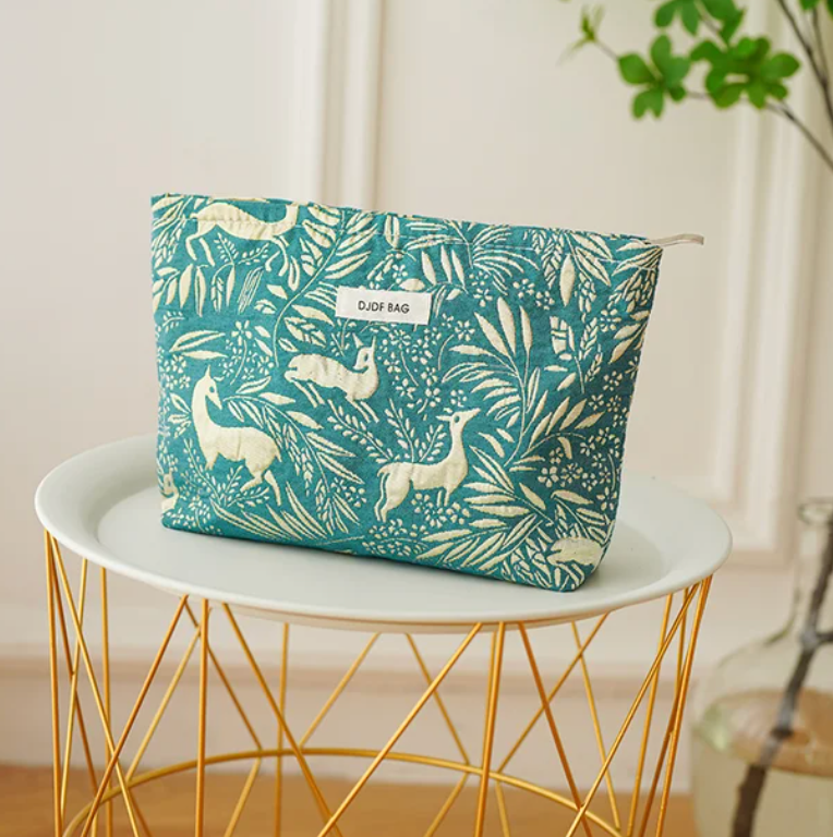 DJDF Embroidered Makeup Bag