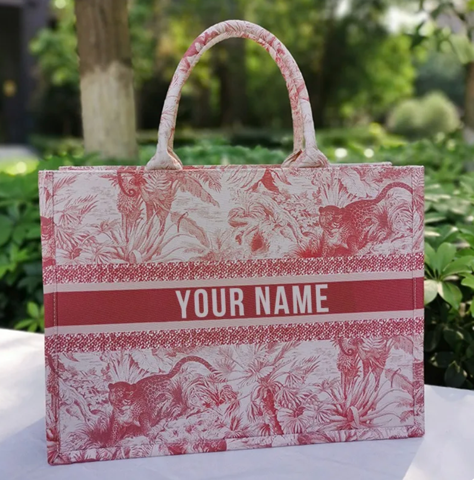 Personalized Luxury Designer Inspired Custom Canvas Tote Bag
